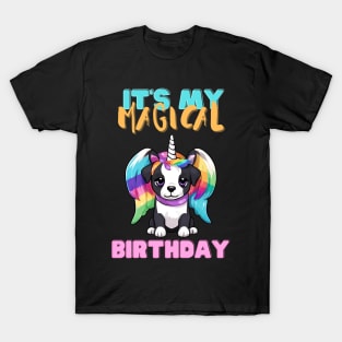 Magical Birthday Unicorn Puppy Dog T-Shirt